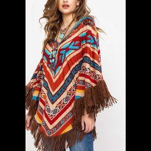 Scully Fringe Poncho NWT